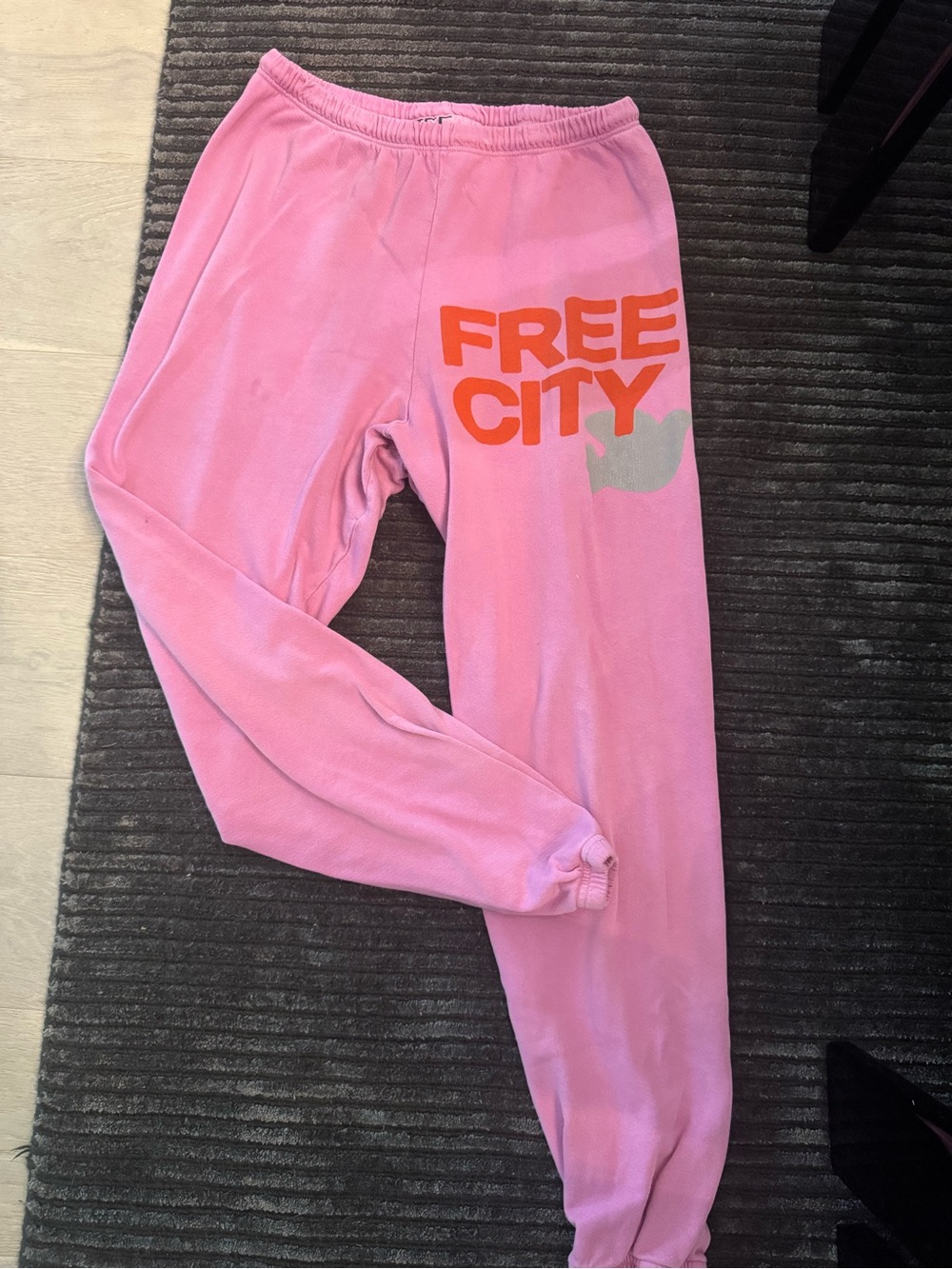freecity Pink Joggers with Orange Logo